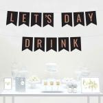 Festiko Rose Gold Glitter Mosaic Funny Alcohol Banner Decorations Drink Up Bitches Approx 5 Feet, , Wedding Bridal Shower Bachelorette Birthday Colored Hanging Pennant Decor
