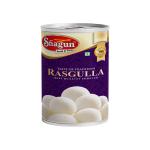 BFP SHAGUN Rasgulla 500Gm | Authentic Indian Sweet Rich Flavor, Creamy Texture Rasgulla | 10 Pieces In 1 Tin with Sweet Syrup | Made with Sugar, Milk Solid | Saffron Flavor Shagun Rasgulla