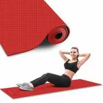 PowerMax Fitness YE4-1.1-RD 4mm Thick Premium Exercise Yoga Mat for Gym Workout [Ultra-Dense Cushioning, Tear Resistance & Water Proof] Eco-Friendly Non-Slip Yoga Mat for Gym and Any General Fitness