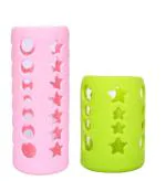 Manan Shopee Kids Multicolor Silicone Feeding Bottle Cover (Pack Of 2)