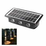 Homehop Solar Light Outdoor Up and Down Waterproof Wall Lamp for, Garden,Home Decor, Courtyard and Balcony Decoration, Auto on Off 6 LEDs (ABS,Warm Light)
