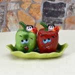 Kookee Ceramic Salt and Pepper Shakers Set with tray for Dining Table used as Shaker, Sprinkler, Spices Dispenser for Home, Kitchen and Restaurant (9969)