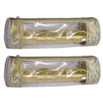 ShubhKarft Round Shape Single Rod Bangle Boxes For Storage / Travel Bangle Case / Bangle Box/Bangle Organizer For Women (Pack of 8, Golden)