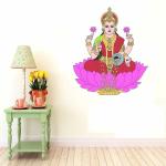 Asmi Collections 70 cm Goddess Devi Maa Lakshmi Self Adhesive Sticker (Pack of 1) | Wall Sticker | waterproof wall sticker
