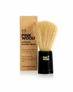 Pink Woolf Soft Synthetic Bristles Shaving Brush for Men | Engineered Black Plastic Handle | Vegan Friendly Shave Brush | 22mm Knot | Velvet Soft Feel for Wet Shaving