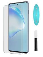 Inclu Premium (UV) Tempered Glass Screen Protector For Samsung Galaxy S21 Ultra Advanced Border-Less and Case Friendly Full Screen Coverage [Except Edges] With Easy Installation kit (Transparent)