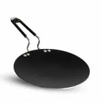 Black Magnum Basics IBTE-1 Hard Anodised Concave Tawa 25.5 cm Diameter, Non-Stick Coating 4 mm Thickness, Black (Induction and Gas Stove Friendly)