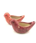 Master Piece Crafts Hanging Bird Ceramic planter ,Ceramic Flower Pot for Balcony, Living Room, Outdoor Garden planters, Planters for Succulent, Herbs & Other Small Plants Set Of 2 (Orange or Maroon)