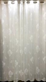 REHAAN 7 STAR White Floral Net Transparent Long Door Curtain, 121.92 x 274.32 cm (Pack Of 2)