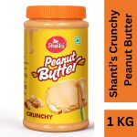 SHANTI'S Natural Crunchy Roasted Peanut Butter High Protein & Dietary Gym Food (1kg Pack-1)
