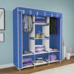 TINNITUS Dbeautify Carbon Steel Blue Do-It-Yourself Collapsible Wardrobe(Blue)