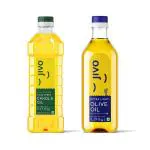 Jivo Canola Cold Press Oil 1 Ltr + Extra light Olive Oil 1 Ltr | Healthy Cooking Oil for Daily use