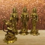 Brassaura Ram Darbar with Sita Laxman Hanuman Idol Statue Large Size Decorative Showpiece - 37 cm (Brass, Gold)