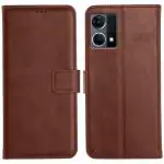 Orosky Oppo F21 Pro 4G Flip Back Cover, Full Body Protection Wallet Style Magnetic Closure Leather Flip Cover Case for Oppo F21 Pro 4G (Brown)