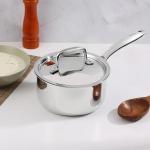 Vinod Platinum Triply Stainless Steel Saucepan with Lid - 20 cm, 3 Ltrs (Induction Friendly)