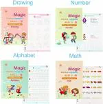 4 pcs magic practice copybook & 10 refill for kids handwriting English reusable magical tracing book letter writing set