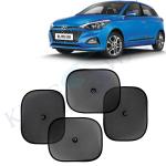 Kingsway Car Curtain Sticky Sun Shade Universal Use for Hyundai Elite I20, 2018 - 2020 Model, Color : Black, Mesh, Pack of 4 Piece Car Sun Shades Blinds Cover