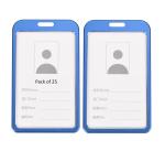 Shining Zon Natural Hard Metal Aluminum Alloy PVC ID Card Holder Badge with Scratch Guard for Office ID Cards Only (Blue Vertical - 25)