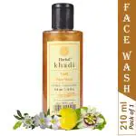 Herbal Khadi Gold 100% Natural Collagen Herbal Face wash No Sulphates & Parabens For Wrinkle Free Glowing Skin 210 ml (Pack of 1)