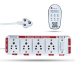 Amonics WiFi Smart Power Extension Strip Board Wi-Fi Surge & Overload Protector Works with Alexa Online/Offline, No Internet, Remote Control with 4 Smart Socket, Max Load Upto 500 Watt/Socket