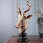 LETS CATCH UPP Deer Statue for Home & Office Decor | Vaastu & Feng Shui Decorative Head Showpiece | Living Room Desk Decoration | Gift (Design 2)