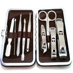 MAPPERZ Professional Manicure Kit/ Stainless Steel Grooming Set With Leather Case (9 In 1)
