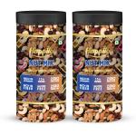 Happilo Premium Nut Mix, Almonds, Pistachios, Cashew nuts, Walnut, Cranberries, Raisins, 500g Jar (Pack of 2)