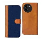 Knotyy Flip Cover for Vivo Y58 5G   (Blue, Brown, Dual Protection, Pack of: 1)