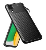 Golden Sand for Samsung Galaxy A03 Core Back Cover Drop Tested Shock Proof Slim Armor Aramid Carbon Fibre Rugged TPU Case for Samsung Galaxy A03 Core, Black
