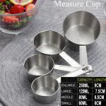 Oc9 Stainless Steel Set of 4 Measuring Cup for Kitchen