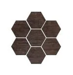 Bikri Kendra - Hexagon wooden Plaque Sign wall stickers wall hanging brown 01 (Pack of 7)