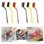 Homeleven Gas Cleaning Tool Kit Wire Brush Set Brass Nylon Stainless Steel Bristles Household Cleaning Brush For Gas Stove Burner Car Kitchen Tiles Tap Cleaning Tool Pack of 6 Piece