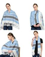 Nene Mothers Multi Purpose Large Size Nursing/Feeding Scarf-Wrap Stole with Tasse (Blue)