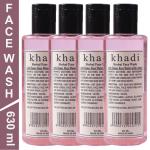 Khadi Herbal Natural Face wash , Pure Honey Rose Water With Lemon Face Wash Pack of 4