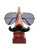 Giftoshopee Handmade Wooden Nose Shaped Spectacle Eyeglass Holder Stand with Moustache