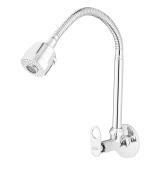 SPAZIO Prime Flex Sink Cock/Sink Faucet with Swivel Shower Spout - Flexo Play with 360 Degree Moving Hose, Dual Flow Type Hot/Cold Water Tap with Wall Flange Bib Tap Faucet