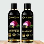 Grow Kesh Red Onion Black Seed Oil Shampoo and Conditioner Hair Care Kit for Men and Women (Pack of 2)