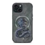 TREEMODA Nimmy Embroidered Dragon Series Leather Grey Back Case Compatible for iPhone 15.