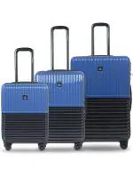 Nasher Miles Istanbul Hard-Sided ABS and PC Luggage Set of 3 Blue and Navy Blue Trolley Bags (55, 65 & 75 cm)