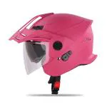 Steelbird SBH-23 GT Plus Open Face ISI Certified Helmet with Inner Sun Shield (Medium 580 MM, Dashing Pink)