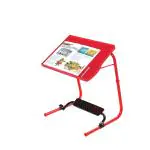 TABLE MAGIC - Pro Executive Table + Cup-Holder, Extended Space Table Mat Finish Top, Footrest, Adjustable Height, Foldable and Easy to Carry (Red)