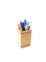 Kebica Stationery Beige Wood Pen Holder