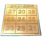 Aalayam Selveer Copper Handcrafted Kubera Yantra - 6 x 6 inch