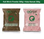 Goshudh Kala Namak 250g & Kali Mirch Powder 500gm Combo Pack 750g