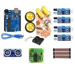 Super Debug Line Follower Obstacle Detector Maze Solver Robo Car DIY Kit -SDK0002