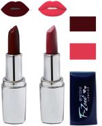 OUR BEAUTY Multicolor Creamy Matte Moisturising Lipstick Ks120, 9 G (Set Of 2)