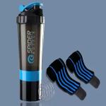 Bs Spy Premium Quality Combo Pack Of Protein Shaker Bottle With Wrist Support Blue Band 500 ml
