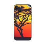 GADGETSWRAP Printed Vinyl Skin Sticker for Apple iPhone 14 - Sunset In Africa Lonely Tree