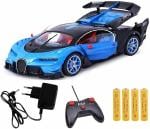 TOYOLOGY Remote Control Rechargeable Bugatti Style Car with Opening Doors Red Blue RC Car Toy Remote Control Car for Kids Boys Girls