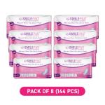 Smilepad Super Soft Cottony Sanitary Pad Value Pack of 8 XL ( 144 Pads)